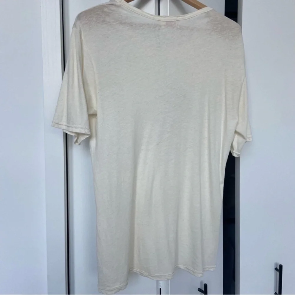 All Things Fabulous - Cotton/Linen Tee Shirt - Made Venice CA - Size S Ivory - Picture 8 of 15
